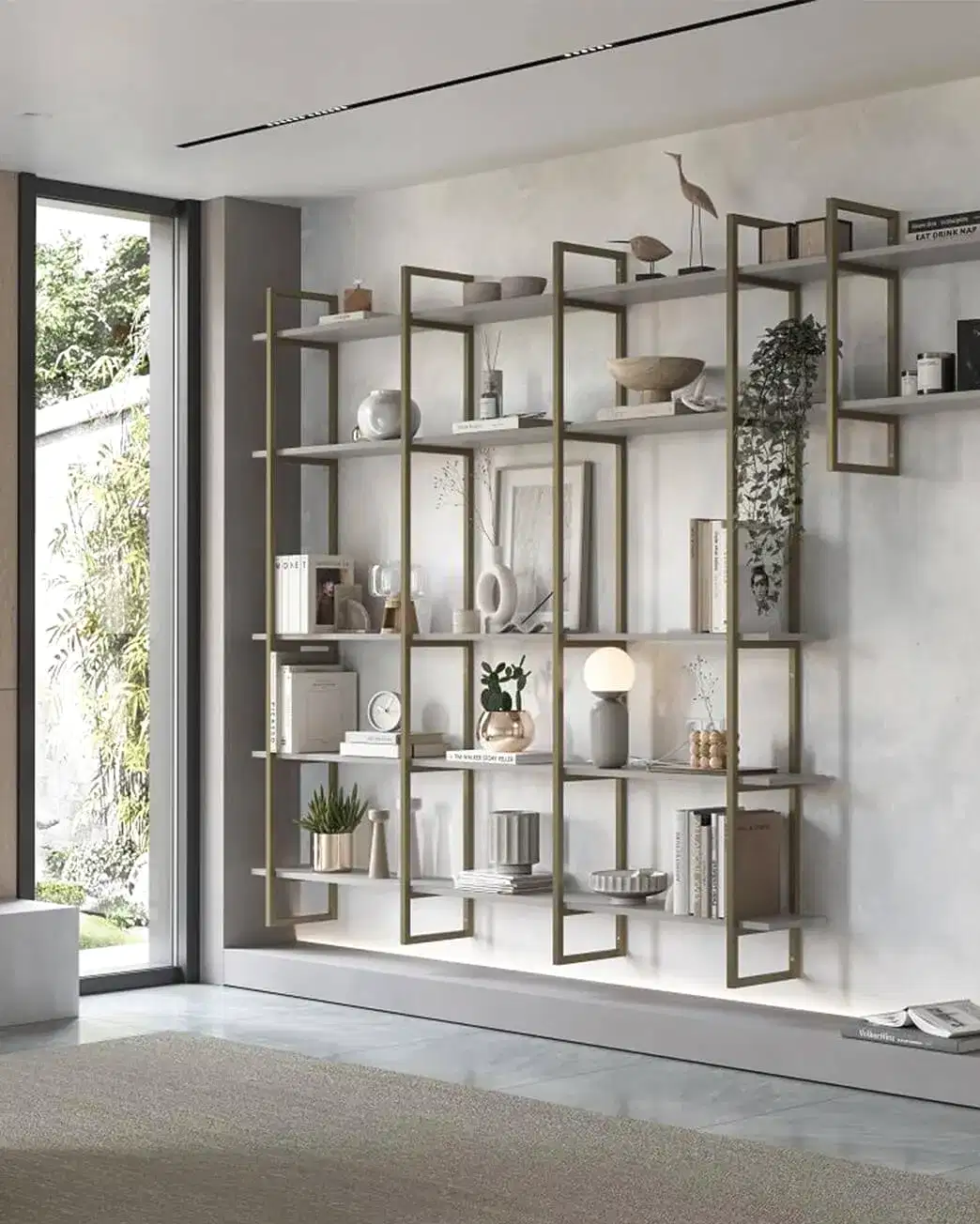 Satine Bronz Duvar Rafı