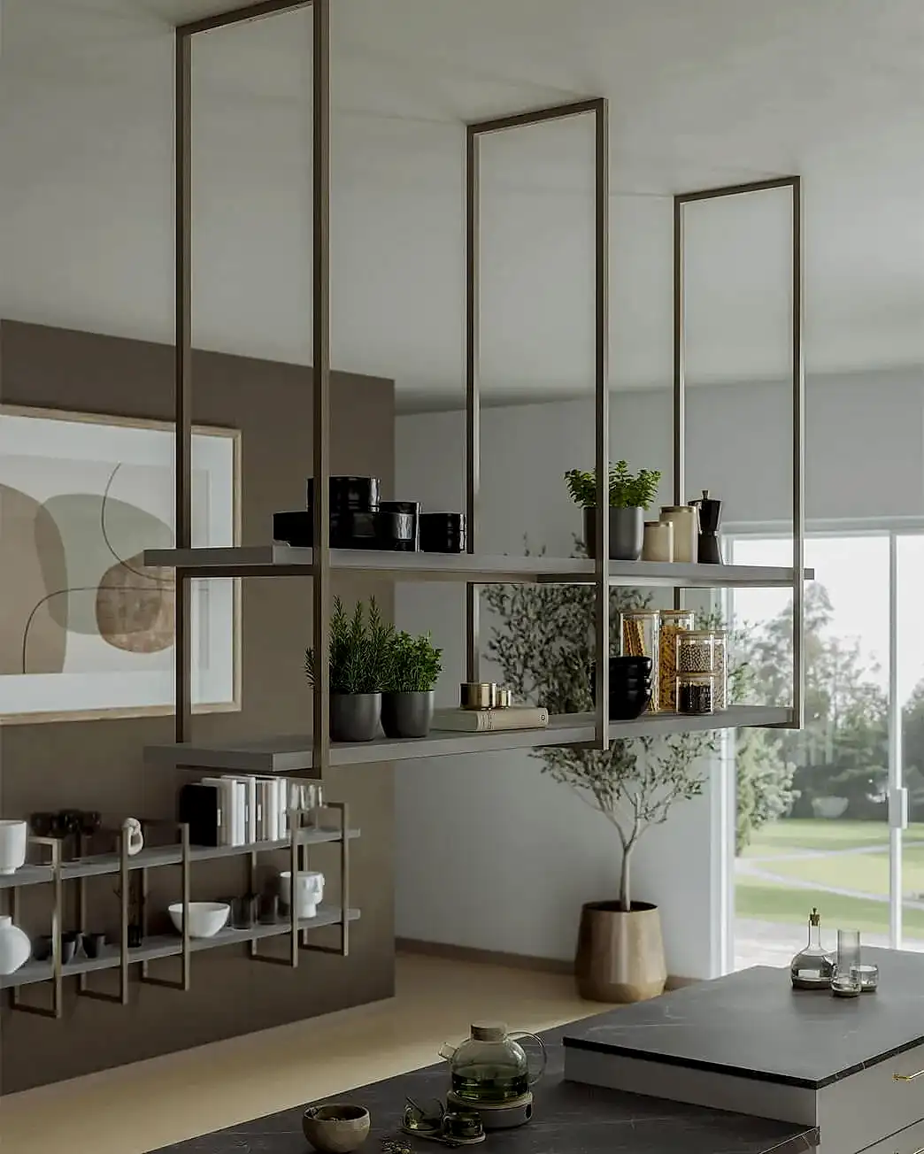 Satine Bronz Tavan Rafı